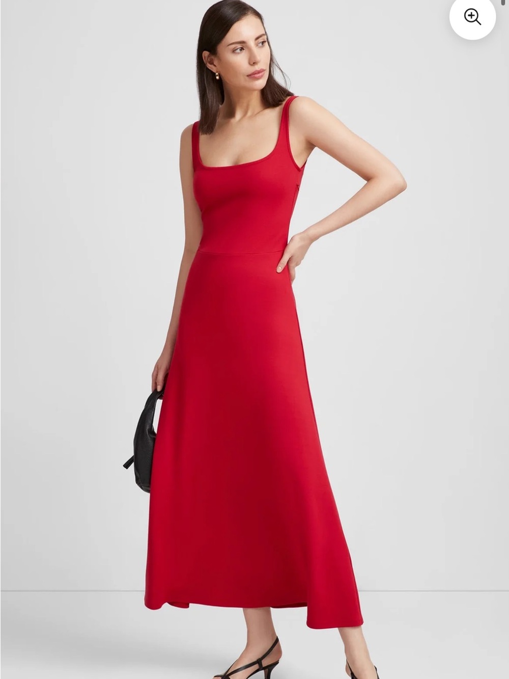 Sleeveless Red Maxi Dress - Classic Scoop Neck